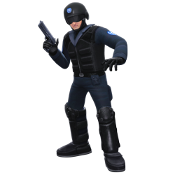 Size: 3000x3000 | Tagged: safe, artist:nibroc-rock, human, 2017, 3d, frown, g.u.n logo, g.u.n soldier, gun, holding something, male, pistol, pose, simple background, solo, solo male, transparent background, weapon