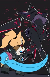 Size: 2684x4096 | Tagged: safe, artist:dakkii, whisper the wolf, wolf, sonic frontiers, female, fighting pose, looking at them, pose, solo, weapon, wispon