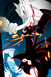 Size: 352x530 | Tagged: safe, artist:guitar_00000001, maria robotnik, shadow the hedgehog, sonic the hedgehog, human, 2025, holding something, trio