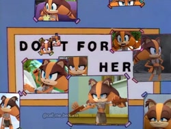 Size: 680x511 | Tagged: safe, editor:sonicboomlovers, sticks the badger, 2021, do it for her, edit, meme, photo, photograph, the simpsons