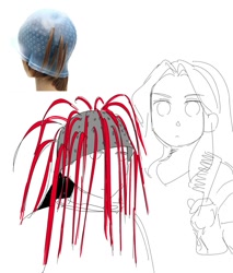 Size: 1039x1222 | Tagged: safe, artist:guitar_00000001, maria robotnik, shadow the hedgehog, human, 2025, duo, holding something, humanized, looking at them, monochrome, simple background, sketch, white background