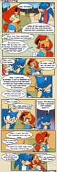 Size: 1186x3578 | Tagged: safe, artist:risziarts, sally acorn, sonic the hedgehog, chipmunk, hedgehog, 2025, comic, duo, english text, king sonic, queen sally acorn, sally x sonic, shipping, sitting, sofa, speech bubble, straight, stretching