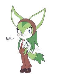 Size: 909x1160 | Tagged: safe, artist:tazartthehyena, megani the jackal, 2026, english text, flat colors, looking offscreen, signature, simple background, smile, solo, standing, text, white background