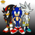 Size: 2518x2511 | Tagged: safe, artist:zeror102, shadow the hedgehog, silver the hedgehog, sonic the hedgehog, 2015, absurd res, front view, frown, gradient background, hand on hip, looking at viewer, signature, smile, soap shoes, style emulation, trio, uekawa style