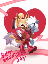Size: 3000x4000 | Tagged: safe, artist:buddyhyped, tangle the lemur, whisper the wolf, shipping, tangle x whisper, valentine's day