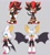 Size: 1290x1435 | Tagged: safe, artist:8xenon8, artist:shadails, rouge the bat, shadow the hedgehog, armadillo, 2019, arms folded, blushing, cute, duo, fangs, flat colors, frown, grey background, heart tongue, redesign, rougabetes, shadowbetes, simple background, smile, standing