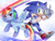 Size: 3663x2772 | Tagged: safe, artist:scruffiberri, sonic the hedgehog, abstract background, crossover, duo, electricity, my little pony, pointing, rainbow, rainbow dash, smile