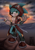 Size: 2450x3500 | Tagged: safe, artist:roseduelistbbshm, rob o' the hedge, hedgehog, 2025, alternate universe, au:sonic nexus, clothes, clouds, evening, looking at viewer, male, outdoors, pose, solo, standing, sun, sunset, sword, weapon
