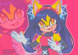 Size: 1599x1131 | Tagged: safe, artist:jade712b, honey the cat, cat, 2025, blushing, female, looking at viewer, pose, simple background, solo