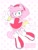 Size: 1180x1571 | Tagged: safe, artist:emilin05, amy rose, abstract background, character name, eye clipping through hair, female, heart, looking at viewer, mouth open, no pupils, open smile, outline, smile, smiling at viewer, solo, white outline