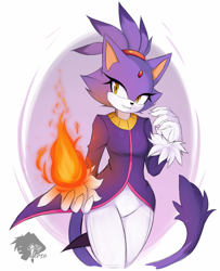 Size: 5000x6162 | Tagged: safe, artist:skyversa, blaze the cat, 2026, eyelashes, fire, flame, smile, solo, standing