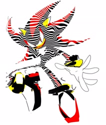 Size: 1735x2048 | Tagged: safe, artist:amongusfartvore, shadow the hedgehog, 2026, eyestrain, looking at viewer, simple background, solo, white background