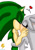 Size: 2480x3508 | Tagged: safe, artist:filibolt, artist:ritsuka-x-soubi-100, scourge the hedgehog, silver the hedgehog, 2019, base used, blushing, blushing ears, duo, eyes closed, gay, heart, holding each other, kiss, missing accessory, scar, shipping, silvourge, simple background, white background