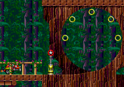 Size: 1280x896 | Tagged: safe, artist:masteredrealm, sonic the hedgehog 2, 2021, badnik, checkpoint, fake screenshot, forest, loop, ring, robot, solo, star post, stego, tree, wood zone