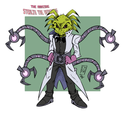 Size: 1983x1782 | Tagged: safe, artist:codesonicthehedgehog, 2021, alien, black sclera, english text, frown, grimer, hands on hips, looking at viewer, signature, solo, standing, text