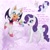 Size: 2048x2048 | Tagged: safe, artist:_bbutterfry, rouge the bat, abstract background, crossover, dialogue, duo, gem, mouth open, my little pony, open smile, rarity, smile, watermark