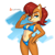 Size: 1378x1378 | Tagged: safe, artist:nuttssy, sally acorn, chipmunk, 2026, bikini, female, looking at viewer, pose, solo, standing