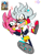 Size: 960x1280 | Tagged: safe, artist:rowanxd, amy rose, silver the hedgehog, hedgehog, blushing, carrying them, clenched teeth, duo, female, flat colors, grin, heart, holding each other, looking at viewer, male, mouth open, open smile, redraw, reference inset, running, shipping, silvamy, simple background, sketch, smile, smiling at viewer, straight, treads, white background