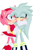 Size: 2000x3000 | Tagged: safe, artist:shadipse, amy rose, silver the hedgehog, hedgehog, 2015, amybetes, blushing, cute, duo, eyes closed, female, holding hands, looking at them, male, shipping, silvabetes, silvamy, simple background, smile, standing, straight, white background