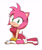 Size: 1335x1608 | Tagged: safe, artist:spiky, amy rose, head tilt, kneeling, looking at viewer, simple background, smile, smiling at viewer, solo, white background
