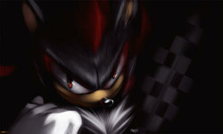 Size: 1024x615 | Tagged: safe, artist:evmousser, shadow the hedgehog, hedgehog, 2011, frown, lineless, looking at viewer, male, signature, solo, solo male