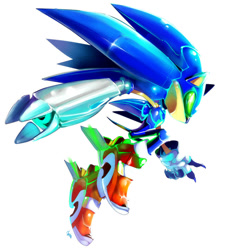 Size: 900x970 | Tagged: safe, artist:evmousser, sonic the hedgehog, hedgehog, 2011, line art, male, robot, roboticized, side view, simple background, soap shoes, solo, white background