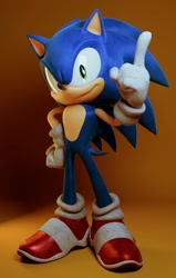 Size: 1305x2048 | Tagged: safe, artist:dokatzo, artist:exg1983, sonic the hedgehog, hedgehog, 2026, 3d, gradient background, hand on hip, looking at viewer, male, pointing, smile, solo, standing