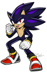 Size: 600x928 | Tagged: safe, artist:molochtdl, oc, oc:shadik, hedgehog, 2017, chest fluff, clenched fists, fusion, fusion:shadow, fusion:sonic, male, oc only, signature, simple background, solo, standing, style emulation, transparent background, uekawa style