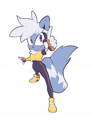 Size: 1143x1523 | Tagged: safe, artist:tazartthehyena, tangle the lemur, 2026, female, flat colors, from above, looking at viewer, looking up, looking up at viewer, pointing, pointing at viewer, simple background, smile, solo, standing, white background