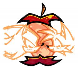 Size: 2000x1838 | Tagged: safe, artist:pinklapony_, miles "tails" prower, shadow the hedgehog, 2025, age difference, apple, apple (meme), apple core, blushing, cute, duo, eyes closed, food, frown, fruit, gay, head only, meme, monochrome, shadow x tails, shadowbetes, shipping, simple background, smile, tailabetes, white background