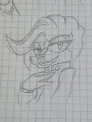 Size: 1536x2048 | Tagged: safe, artist:gloriaxiol, dr. starline, 2023, clenched teeth, hand on chest, lidded eyes, line art, looking at viewer, pencilwork, smile, solo, standing, traditional media