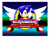 Size: 3600x2700 | Tagged: safe, artist:zandar-thunder, sonic the hedgehog, sonic the hedgehog (1991), 2026, border, classic sonic, classic style, emblem, gradient background, pointing, redraw, solo, style emulation, title screen, wagging finger