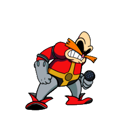 Size: 1318x1248 | Tagged: safe, artist:massoholic, robotnik, human, adventures of sonic the hedgehog, 2021, absurd res, animated, butt, dancing, friday night funkin, gif, holding something, looking offscreen, microphone, mod, mouth open, simple background, singing, solo, transparent background, vulgar description