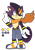 Size: 1024x1449 | Tagged: safe, artist:anettruby, oc, 2019, belt, black fur, chameleon, clothes, color palette, frown, fur markings, gloves, horns, jeans, male, oc only, pants, peach fur, posing, purple fur, scarf, shoes, signature, simple background, solo, solo male, standing, topless, torn scarf, transparent background, unnamed oc, yellow eyes