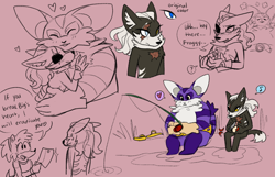 Size: 1280x823 | Tagged: safe, artist:bbgatile, amy rose, big the cat, froggy, cat, 2019, apple, big x infinite, bigabetes, crack shipping, cute, dialogue, english text, female, fishing, fishing pole, flat colors, frown, gay, group, heart, hugging, infinibetes, line art, male, monochrome, musical note, peeling, pink background, sandals, scar, shipping, simple background, sitting, sketch, smile, speech bubble, sweatdrop, text, water, weapon