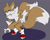 Size: 1096x871 | Tagged: safe, artist:bbgatile, miles "tails" prower, fox, 2019, arm fluff, chest fluff, ear fluff, flat colors, frown, grey background, headcanon, leg fluff, looking at viewer, male, one fang, shadow (lighting), simple background, solo, solo male, squatting, were form, werefox