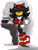 Size: 1280x1668 | Tagged: safe, artist:blue-inferno, artist:demonhedgehog, editor:demonhedgehog, shadow the hedgehog, hedgehog, 2018, arm rest, coffee, color edit, colored version, countertop, drink, edit, front view, holding something, leaning, leaning on something, lidded eyes, looking at viewer, male, mug, smile, smug, solo, sonic boom (tv), style emulation, uekawa style