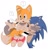 Size: 800x836 | Tagged: safe, artist:gg1231231231233, miles "tails" prower, sonic the hedgehog, 2026, age difference, carrying them, confused, duo, eyes closed, gay, holding them, lifting them, mouth open, question mark, shipping, simple background, smile, sonic x tails, speech bubble, surprised, sweatdrop, white background