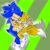 Size: 2048x2048 | Tagged: safe, artist:kwcxngswy161041, miles "tails" prower, sonic the hedgehog, 2025, age difference, cuddling, eyes closed, eyestrain, gay, gloves off, lying down, lying on side, mouth open, one fang, outline, shipping, shoes off, sleeping, snuggling, socks, sonic x tails, striped background