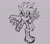 Size: 2048x1791 | Tagged: safe, artist:frostiios, silver the hedgehog, 2023, clenched teeth, eyelashes, grey background, greyscale, line art, looking offscreen, monochrome, simple background, smile, solo, standing, standing on one leg, waving