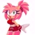 Size: 2048x2048 | Tagged: safe, artist:artangelo381341, amy rose, hedgehog, alternate outfit, blushing, female, midriff, ponytail, shorts, simple background, solo, watermark, white background, workout outfit