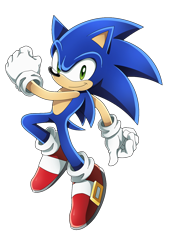 Size: 1080x1602 | Tagged: safe, artist:smanoela834, sonic the hedgehog, looking at viewer, mid-air, simple background, smile, solo, transparent background