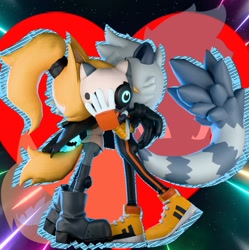 Size: 2040x2048 | Tagged: safe, artist:danthedj12, tangle the lemur, whisper the wolf, 2026, 3d, censored, duo, heart, holding each other, kiss, lesbian, shipping, standing, tangle x whisper, unnecessary censor