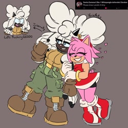 Size: 2048x2048 | Tagged: safe, artist:yesioarts, amy rose, lanolin the sheep