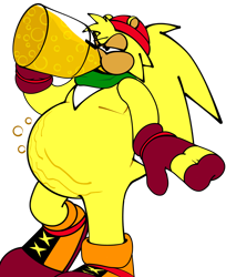 Size: 2428x2973 | Tagged: safe, bark the polar bear, belly, bulky, chubby, drinking, fat, honey, obese