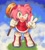 Size: 1838x2048 | Tagged: safe, artist:noysworld, amy rose, hedgehog, 2026, female, head tilt, holding something, looking at viewer, mouth open, open smile, piko piko hammer, smile, smiling at viewer, solo, standing, tongue out, v sign, wink, winking at viewer