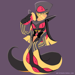 Size: 2048x2048 | Tagged: safe, artist:kanayanga, hazbin hotel, mobianified, sir pentious, snake